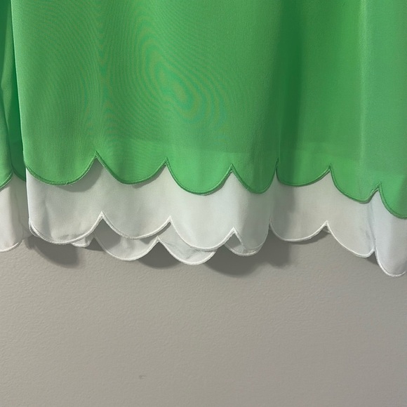 Lilly Pulitzer Womens New Green Carlina Silk Tank Top Scalloped Sz Medium Preppy - Picture 5 of 9